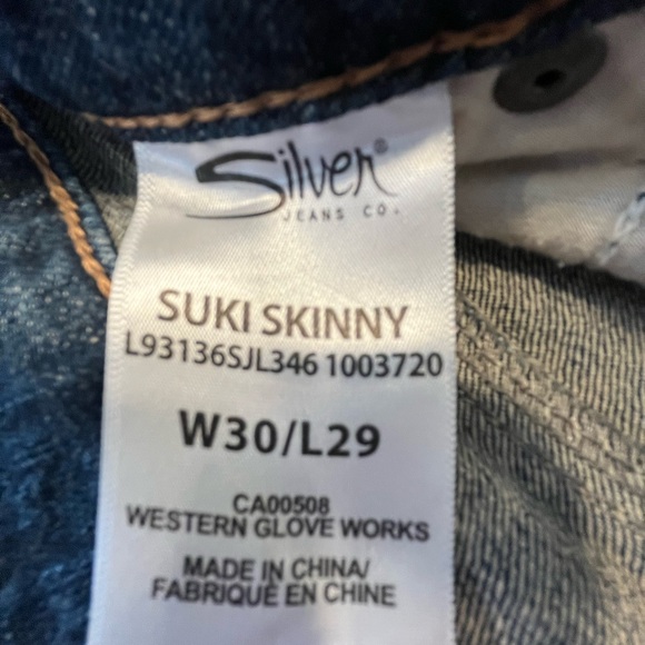 Women’s Silver Jeans W30/L29 Suki Skinny Ripped. - Picture 3 of 9